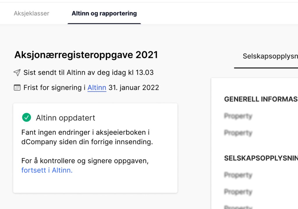 Aksjonærregisteroppgave