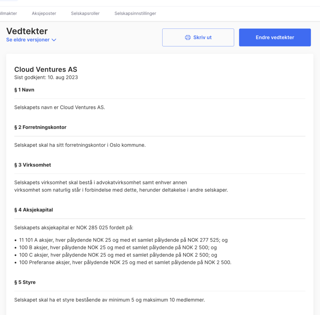 Find previous versions of the statutes in the platform